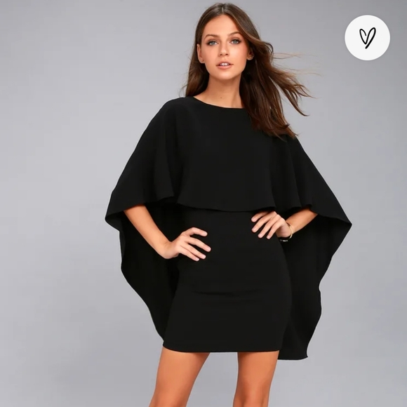 Lulus Dresses & Skirts - Lulus blk cape dress in sm.